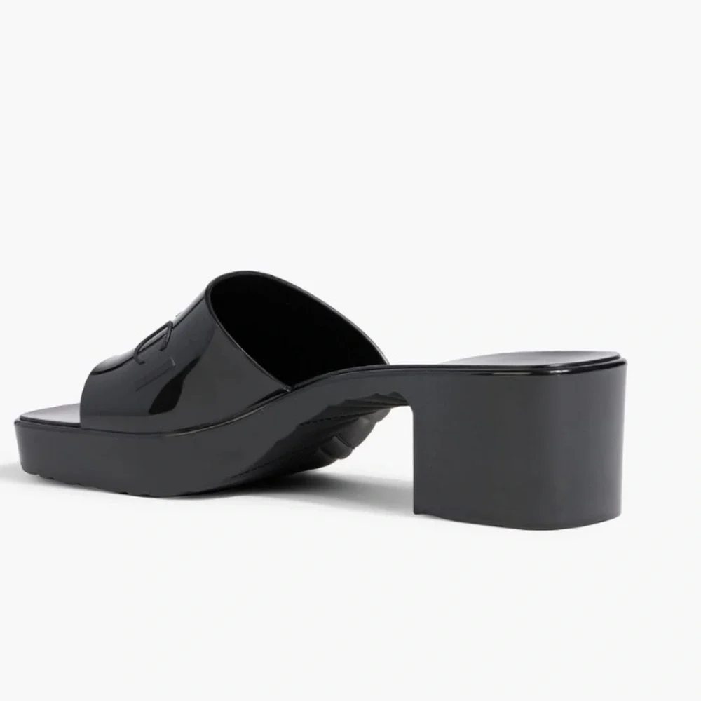 GUCCI RUBBER MULES IN LIGHT BLUE WITH BLOCK HEEL AND LOGO ON VAMP SIZE EU 38 - Picture 6 of 7